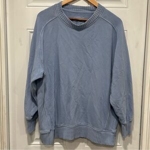 Aerie Oversized Knit Pullover Sweatshirt Blue Loungewear, Relax, Casual, Size S